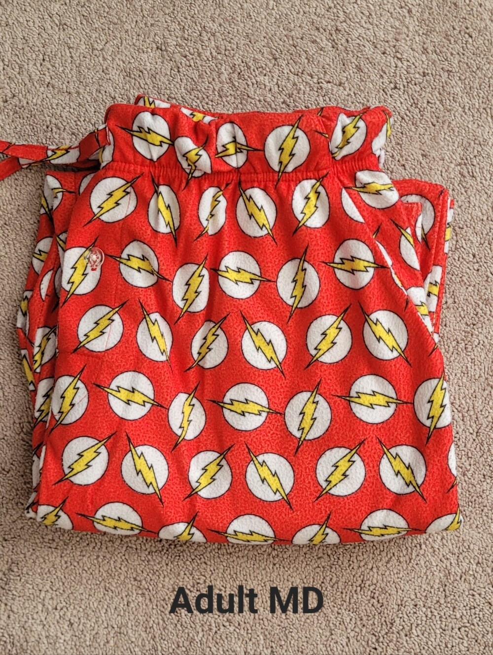 Flash Red Lightning Bolt Print Pajama Pants